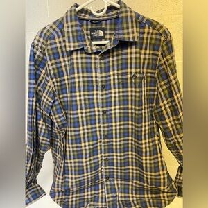 The North Face Blue and Black Casual Button Down Shirt